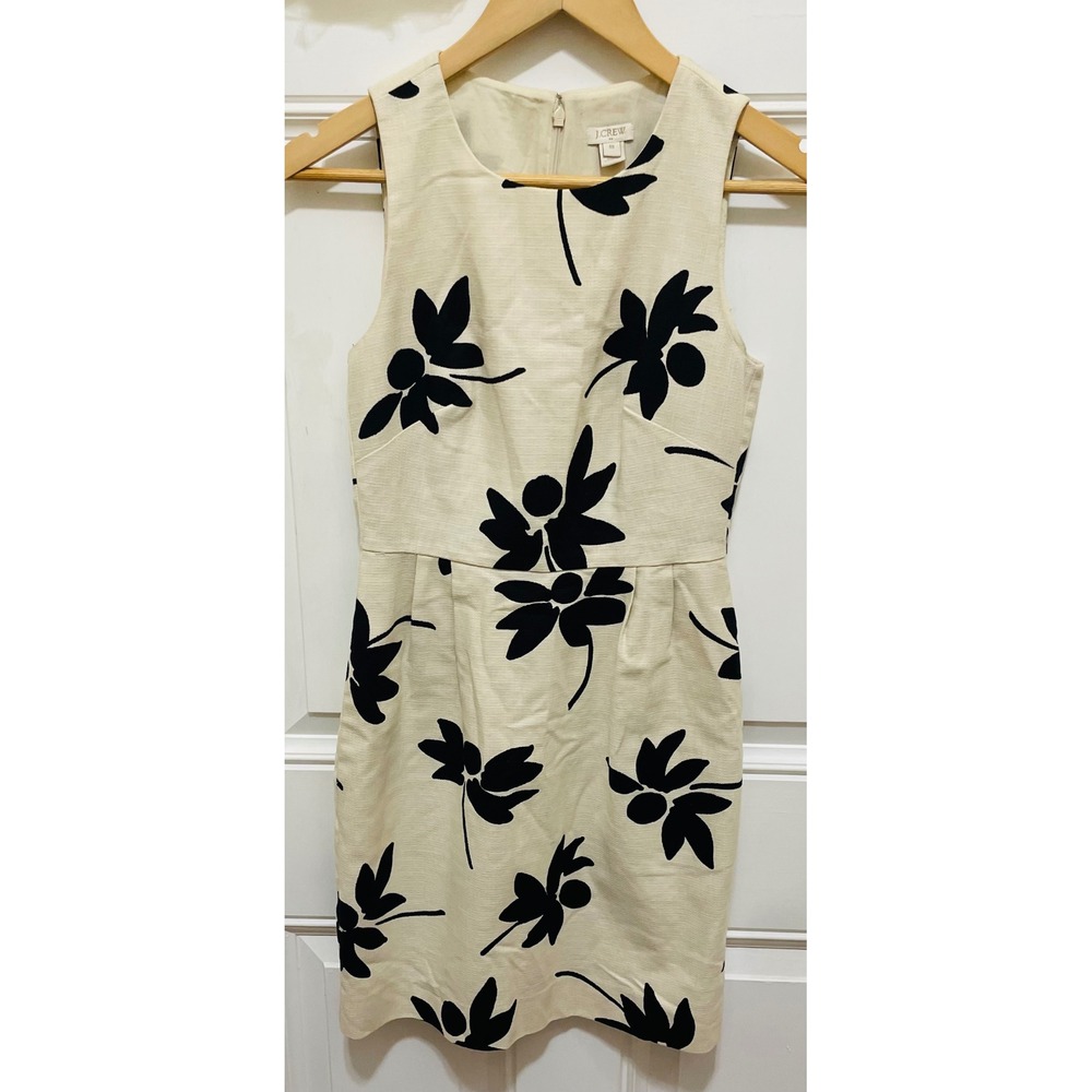 J. Crew Womens Dress Size 00 Sleeveless Floral Print Sheath Career